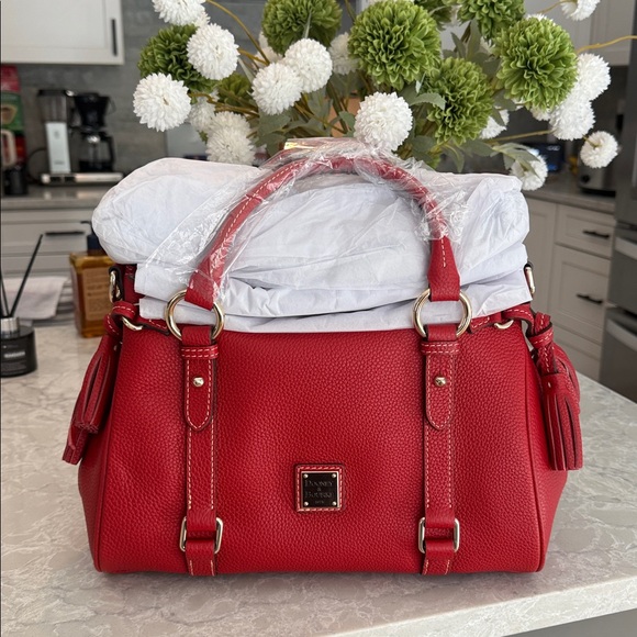 Dooney & Bourke RED  Pebble Grain Satchel - Picture 4 of 12